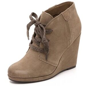 Dolce Vita Gael Lace Up Suede Wedge Booties